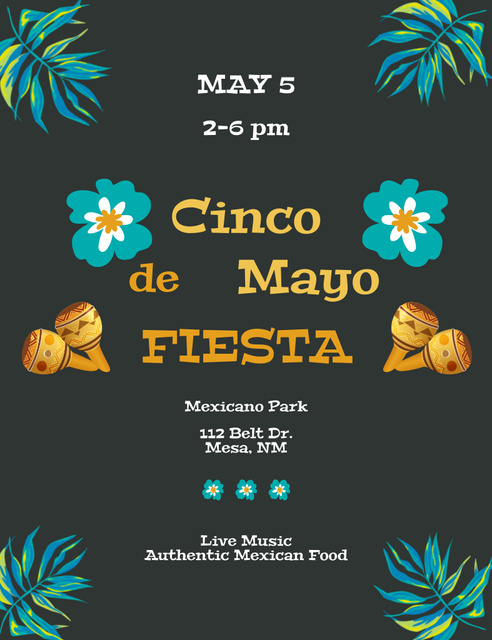 Cinco de Mayo Fiesta Invitation 13.9x10.7cm tervezősablon