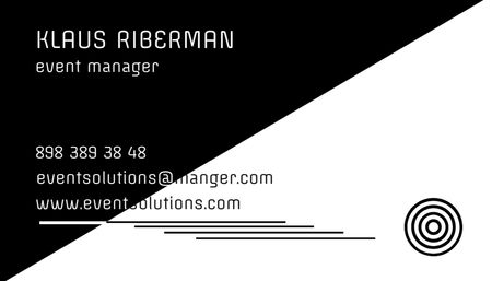 Event Manager Application Business Card US Design Template