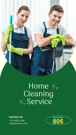 Designvorlage Home Cleaning Services Offer für Instagram Video Story