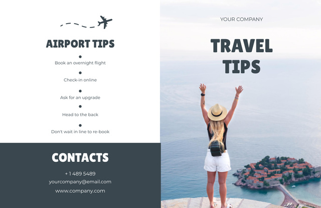 Tips for Tourists with Seascape Brochure 11x17in Bi-fold – шаблон для дизайну