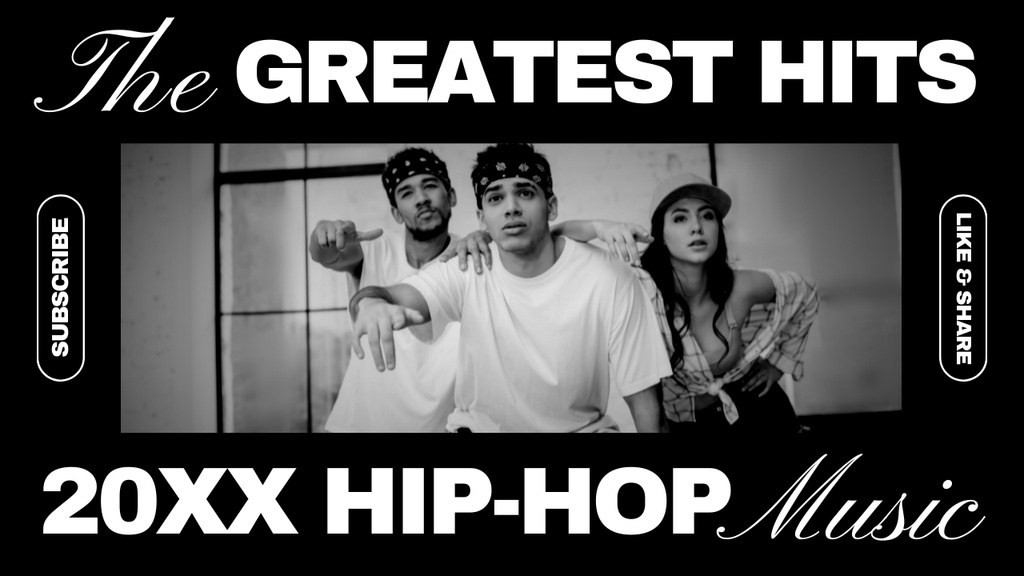 Designvorlage Ad of Greatest Hip-Hop Hits für Youtube Thumbnail
