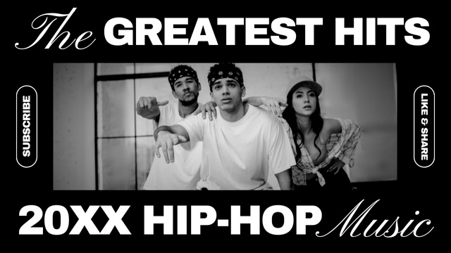 Designvorlage Ad of Greatest Hip-Hop Hits für Youtube Thumbnail