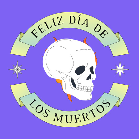 Traditional Phrase of Dia de los Muertos Holiday Animated Post Design Template