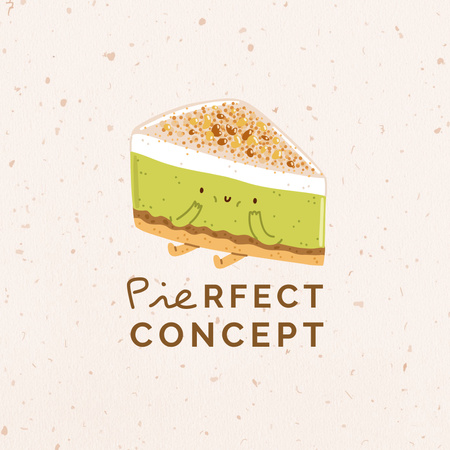 Cute Yummy Cake Character Logo Design Template