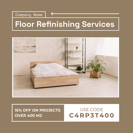 Template di design Servizi di rifinitura del pavimento con interni camera da letto Instagram