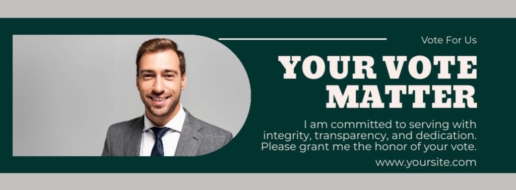 Young Man Campaign for Election Facebook cover Design Template