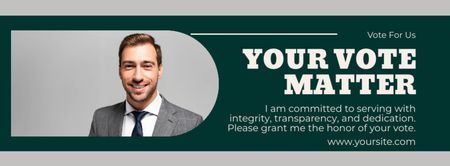Young Man Campaign for Election Facebook cover Design Template