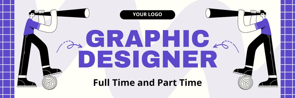 Ontwerpsjabloon van Twitter van Hiring Graphic Designer As Part And Full Time Job