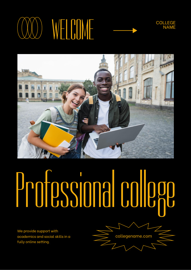 Professional College Apply Announcement Flyer A4 Πρότυπο σχεδίασης