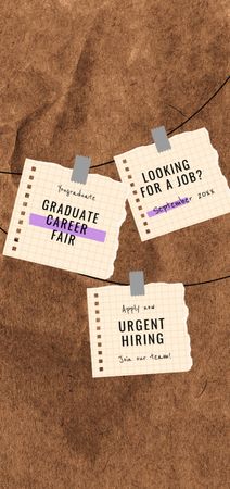 Career Fair Announcement with Attached Stickers Flyer DIN Large Design Template