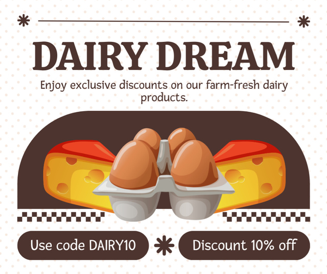Dairy and Other Farm Products Facebook Modelo de Design