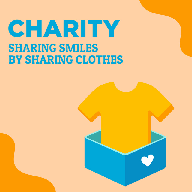 Charity Action for Distribution of Clothes Instagram Šablona návrhu