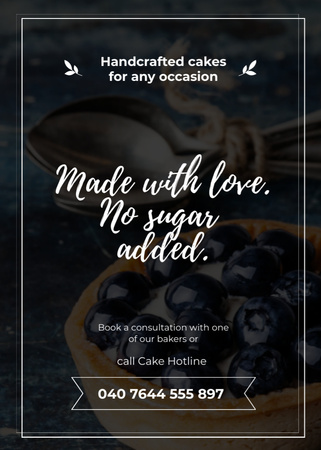 Bakery Ad with Blueberry Tart Flayer Πρότυπο σχεδίασης
