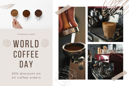 Modèle de visuel Barista Man Making Espresso at Coffee Shop  - Mood Board