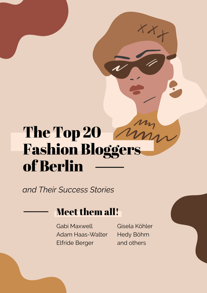 Designvorlage Fashion Event Invitation with Stylish Woman für Poster B2