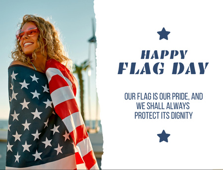 Flag Day Celebration Announcement With Quote Postcard 4.2x5.5in – шаблон для дизайну