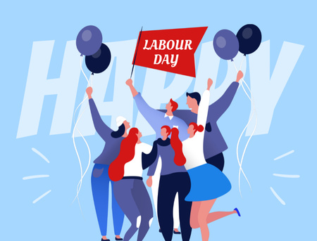 Labor Day Celebration Announcement Postcard 4.2x5.5in Design Template