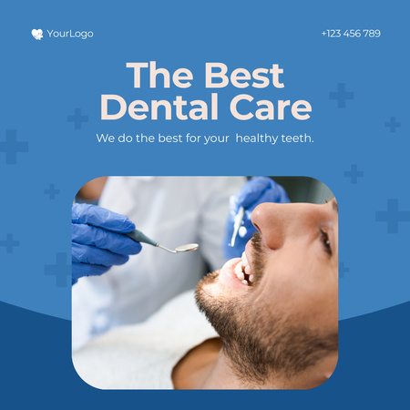 Designvorlage Best Dental Care Services with Patient für Animated Post