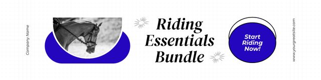 Designvorlage Offer of Essential Goods for Equestrian Sports für Twitter