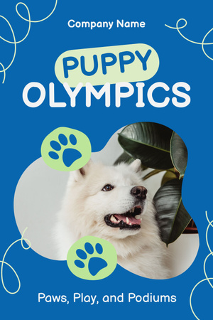Playful Puppy Olympics Event Announcement Pinterest Design Template