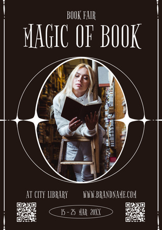Template di design Fiera del libro magico Poster