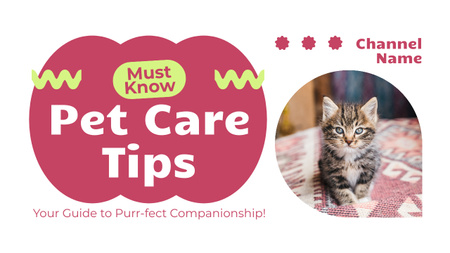 Must Known Pet Care Tips Youtube Thumbnail Design Template