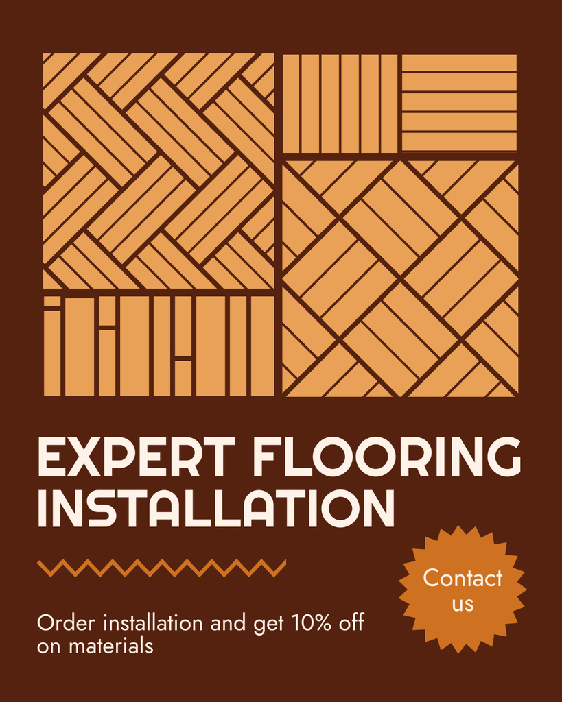 Platilla de diseño Expert Level Parquet Flooring Installation Instagram Post Vertical