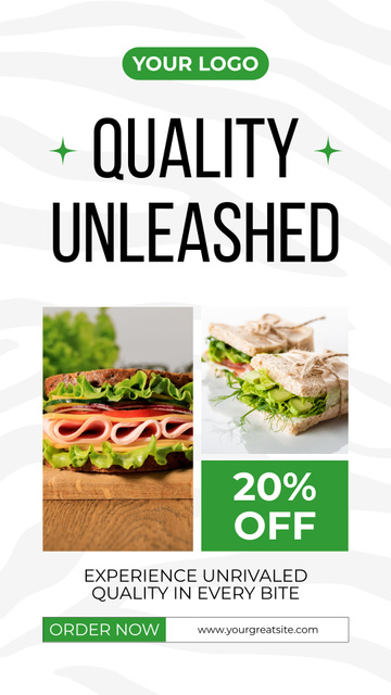 Discount on Quality Food at Fast Casual Restaurant Instagram Story Modelo de Design