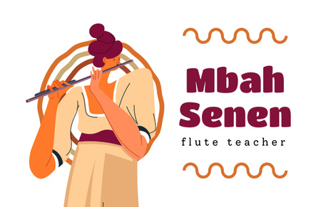 Flute Teaching Service Offer Business Card 85x55mm Design Template