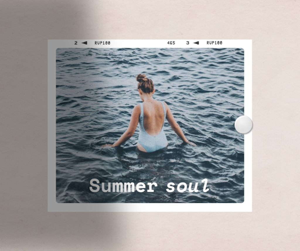 Designvorlage Summer Inspiration with Woman in Sea Water für Facebook