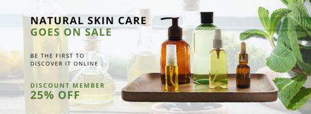 Skincare Products Offer with Lotions Facebook cover Design Template
