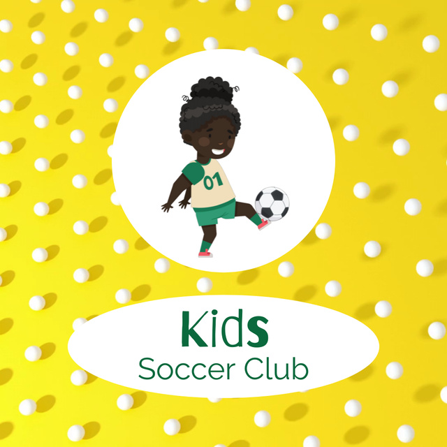 Engaging Soccer Club For Kids Promotion Animated Logo Šablona návrhu