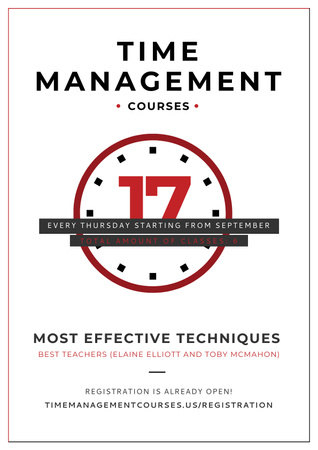 Time management courses Poster Design Template