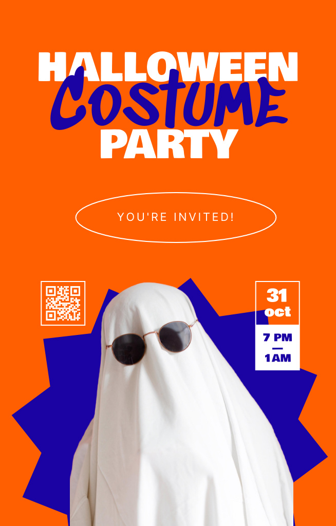 Halloween's Costume Party Ad Invitation 4.6x7.2in Modelo de Design