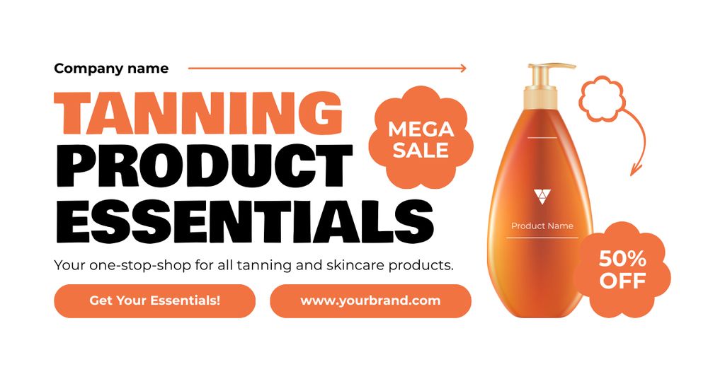 Plantilla de diseño de Mega Sale of Tanning Products Facebook AD 