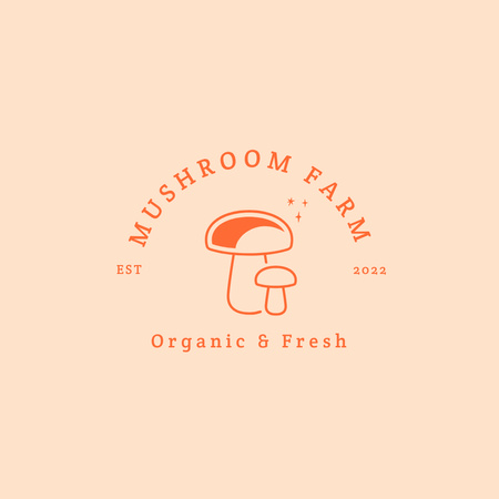 Plantilla de diseño de Mushroom Farm Emblem Logo 