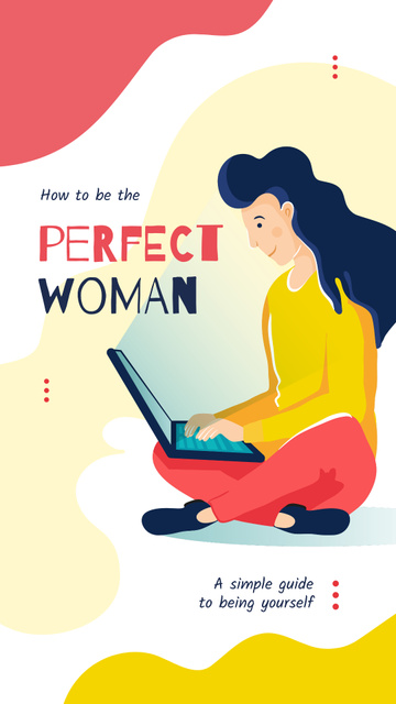 Plantilla de diseño de Woman working on laptop Instagram Story 