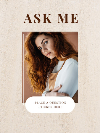 Plantilla de diseño de Formulario de pregunta con mujer atractiva Poster US 