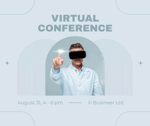 Plantilla de diseño de Virtual Conference event,facebook post Facebook 