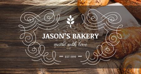 Bakery advertisement with Fresh Buns Facebook AD Πρότυπο σχεδίασης