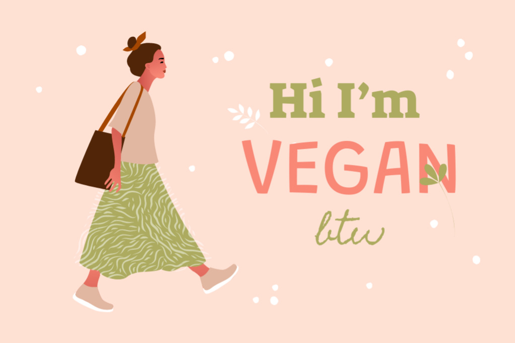 Ethical Vegan Living Postcard 4x6in Modelo de Design