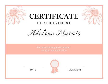 Award for Outstanding Performance Certificate Design Template