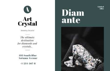 Anúncio de joalheria com diamantes Brochure 11x17in Bi-fold Modelo de Design