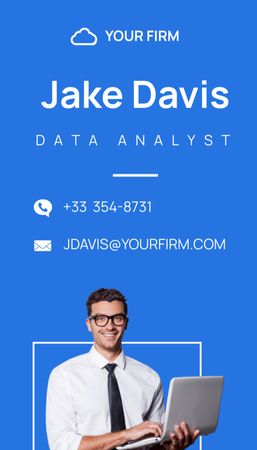 Platilla de diseño Service Offering Data Analytics Business Card US Vertical