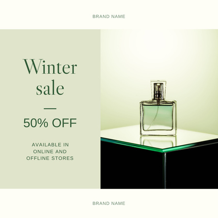 Parfüm Kış İndirimi Instagram Tasarım Şablonu