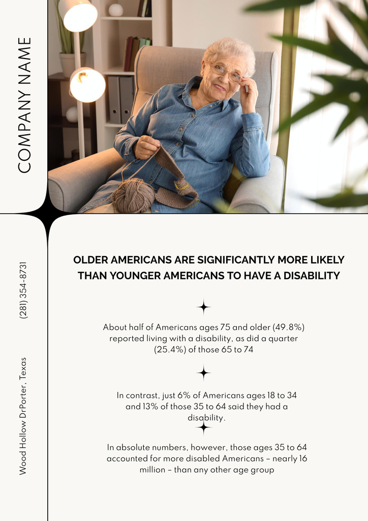 Information about Disability of Elderly People Poster Design Template