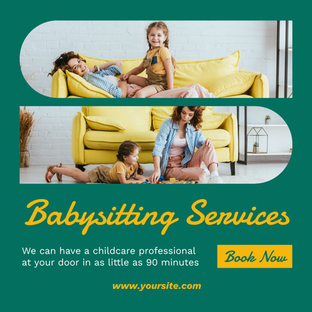 Skilled Babysitters Ensuring a Fun and Safe Environment Instagram Design Template