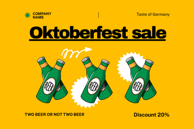 Unforgettable Oktoberfest Holiday With Beer Sale Offer Flyer 4x6in Horizontal Tasarım Şablonu