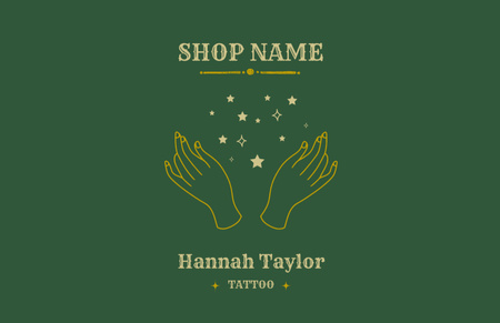 Tattoo Artists Shop Offer With Contacts Business Card 85x55mm Design Template