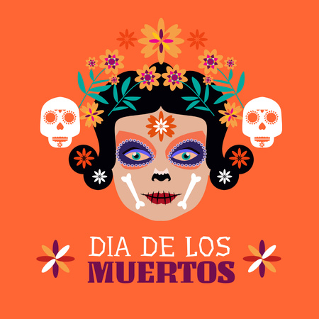 Dia de los Muertos Holiday Celebration Instagram Design Template